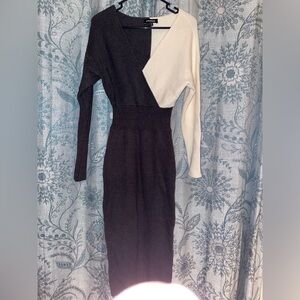 BLACK AND WHITE Express Sweater dress